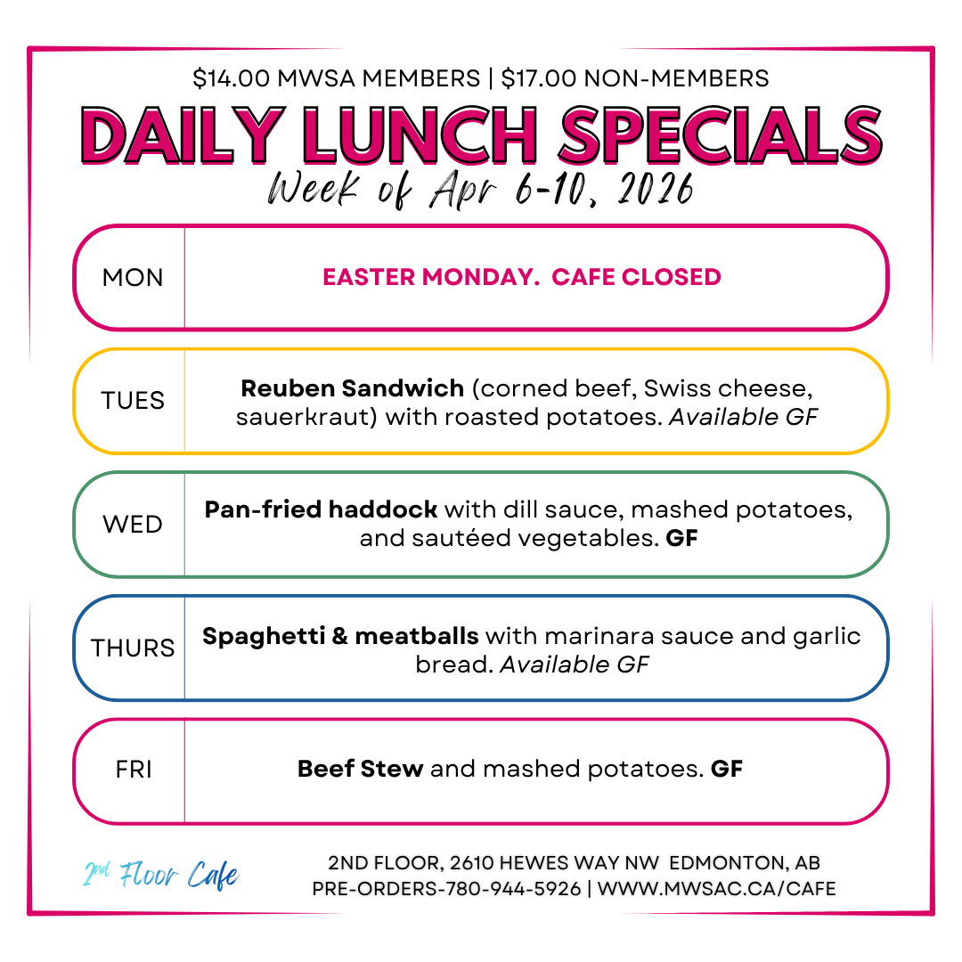 mwsa 2nd floor cafe lunch specials april 2026